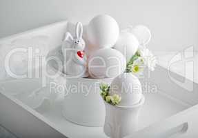 Eggs, rabbit and flower