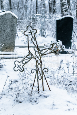 Old cemetery at abandoned  village