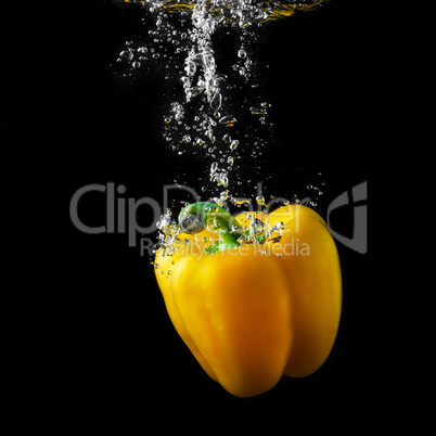 Yellow paprika in water