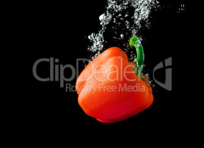 Red paprika in water