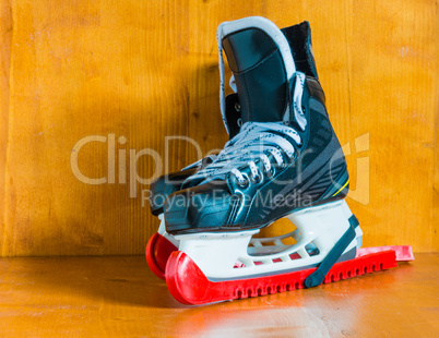 Professional hockey skates with protective covers covers
