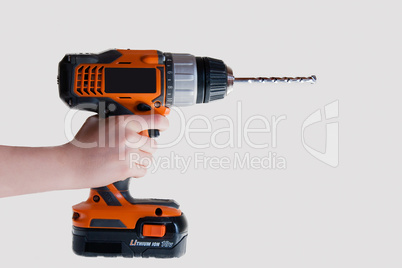 Electric drill with a concrete drill