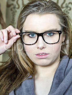 Woman with glasses and cool look