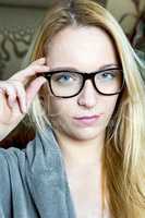 Woman with glasses and cool look