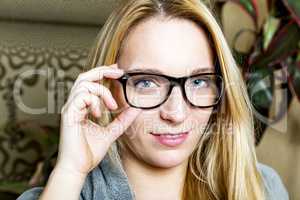 Woman with glasses and cool look