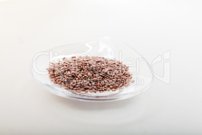 Flax seed in glass bowl