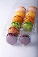 Multicolored Almond cookies Macaroons in Box