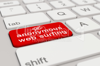 3d - keyboard - anonymous web surfing - red