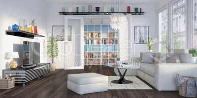 3d - living room - interior concept