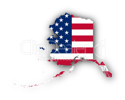 Karte und Fahne von Alaska