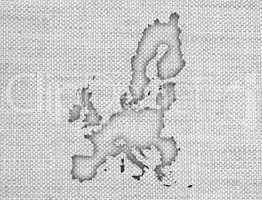 Karte der EU auf altem Leinen