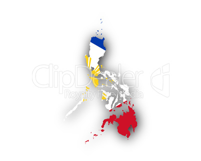 Karte und Fahne der Philippinen