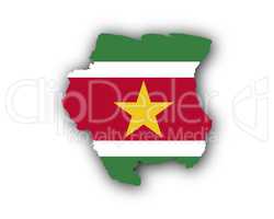 Karte und Fahne von Suriname
