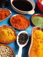 Colorful assortment of spices