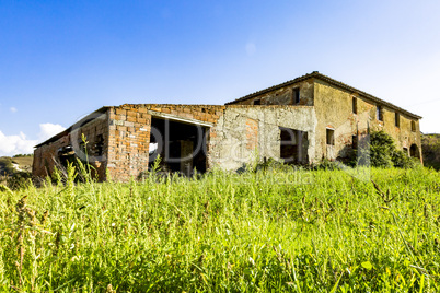 A dilapidated farmhouse in Tuscany