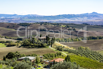 Wonderful landscape with country house in Tuscany