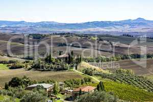 Wonderful landscape with country house in Tuscany