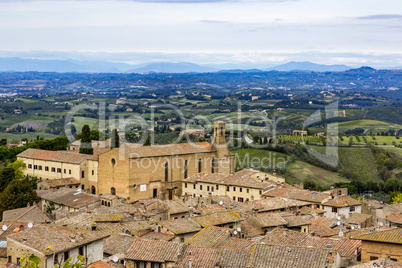 Details of the tourist town of San Gimignano in Tuscany