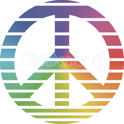 Peace Friedenssymbol regenbogenfarben gestreift