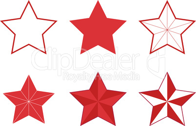 Set of different Five-pointed stars