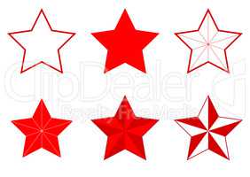 Set of different Five-pointed stars