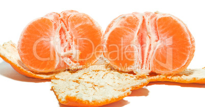 Slices of a ripe tangerine