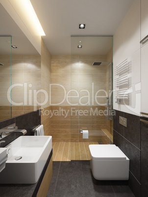 modern bathroom interior, 3d rendering