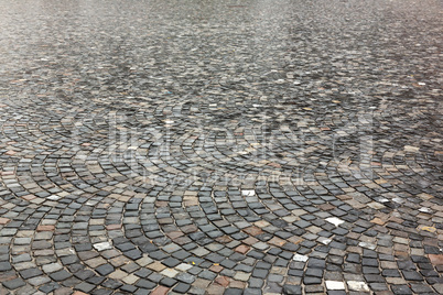 granite pavement after rain