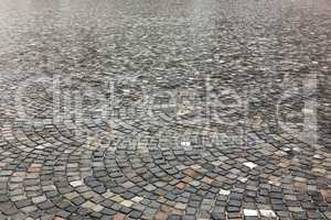 granite pavement after rain