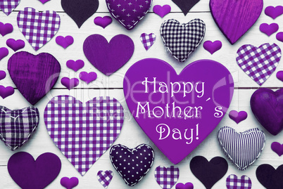 Pruple Heart Texture With Happy Mothers Day