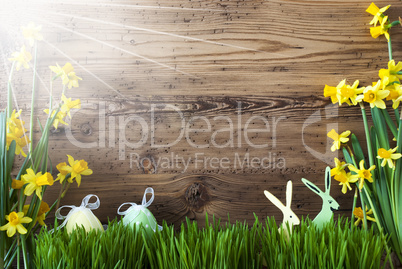 Sunny Easter Decoration, Gras, Text Happy Weekend