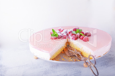 Raspberry yogurt cake