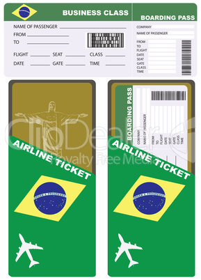 Plane ticket in business class flight to Brazil