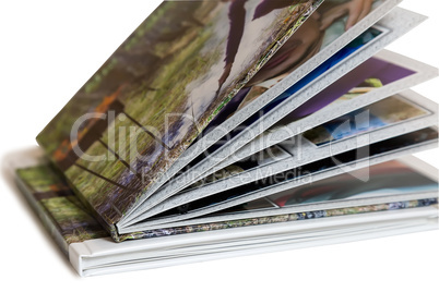 Two of photo album on white background.