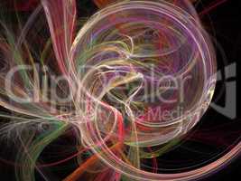 image of one Digital Fractal on Black Color
