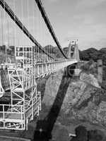 Clifton Suspension Bridge in Bristol in black and white