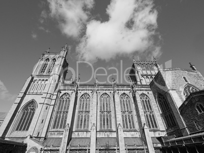 Bristol Cathedral in Bristol in black and white