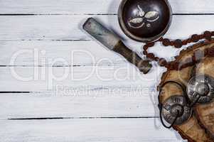 Singing bowl and other religious objects for meditation and rela