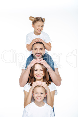 Happy family having fun