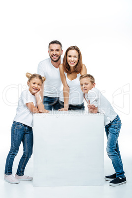 Happy family with two children