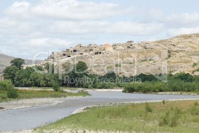 Panorama der Höhlenstadt Uplisziche, Georgien, Europa