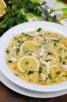 Avgolemono greek  soup