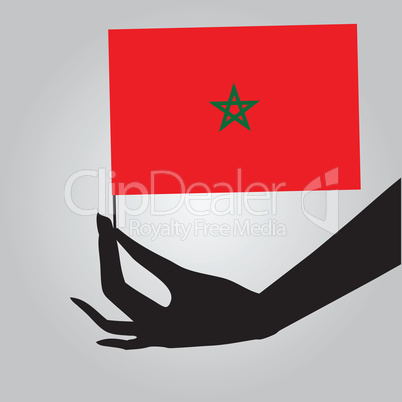 Hand with flag Morocco