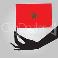 Hand with flag Morocco
