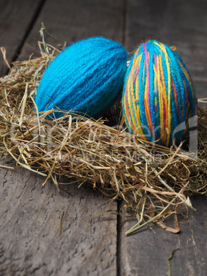 Easter eggs in a nest