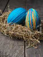 Easter eggs in a nest
