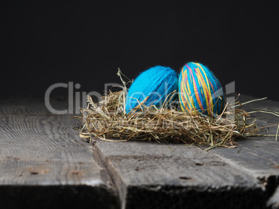 Two colorful Easter eggs
