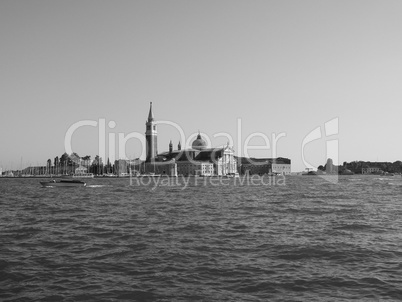 San Giorgio island in Venice in black and white