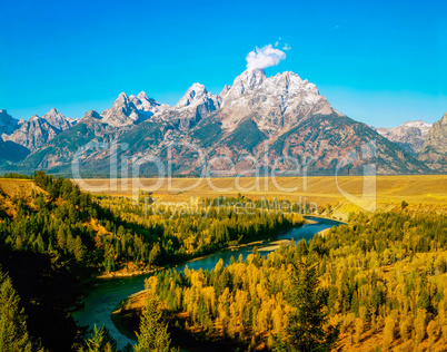 Grand Teton and Snake River in Wyoming