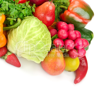 fruit and vegetable isolated on white background